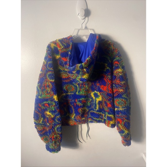 Dolls Kill Basic Pleasures Mode Fantasia Borg Trippy Print Fleece Zip up Jacket - Picture 9 of 11